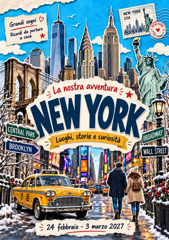La nostra avventura, copertina illustrata di New York